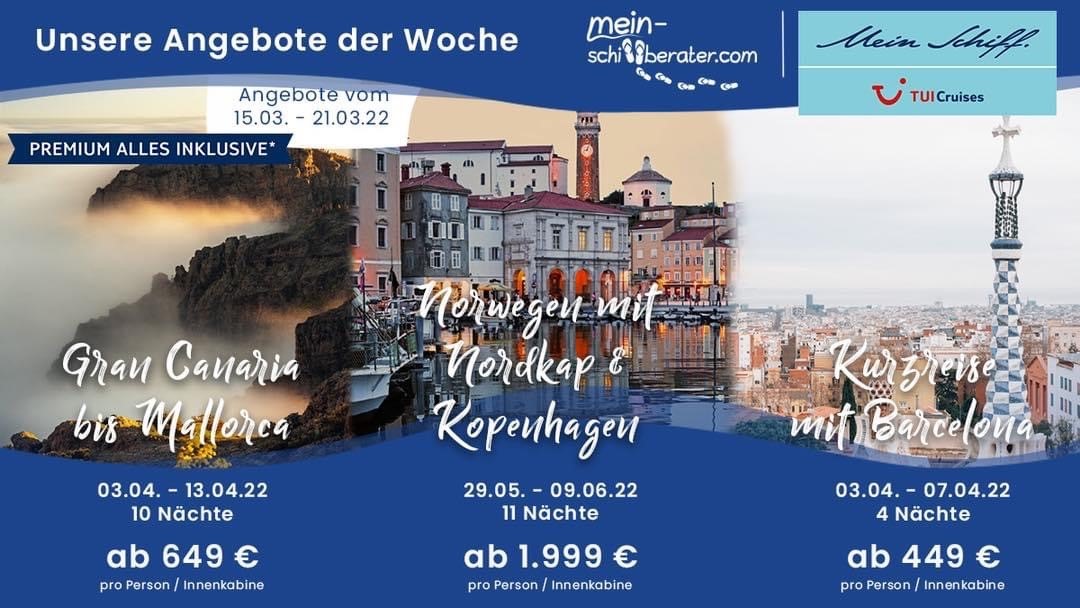 Die neuen Mein Schiff Angebote der Woche ab 449€ sind da!