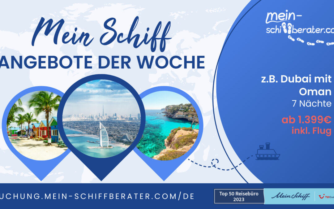 Transreise oder Orient – Buche jetzt dein Mein Schiff Angebot der Woche