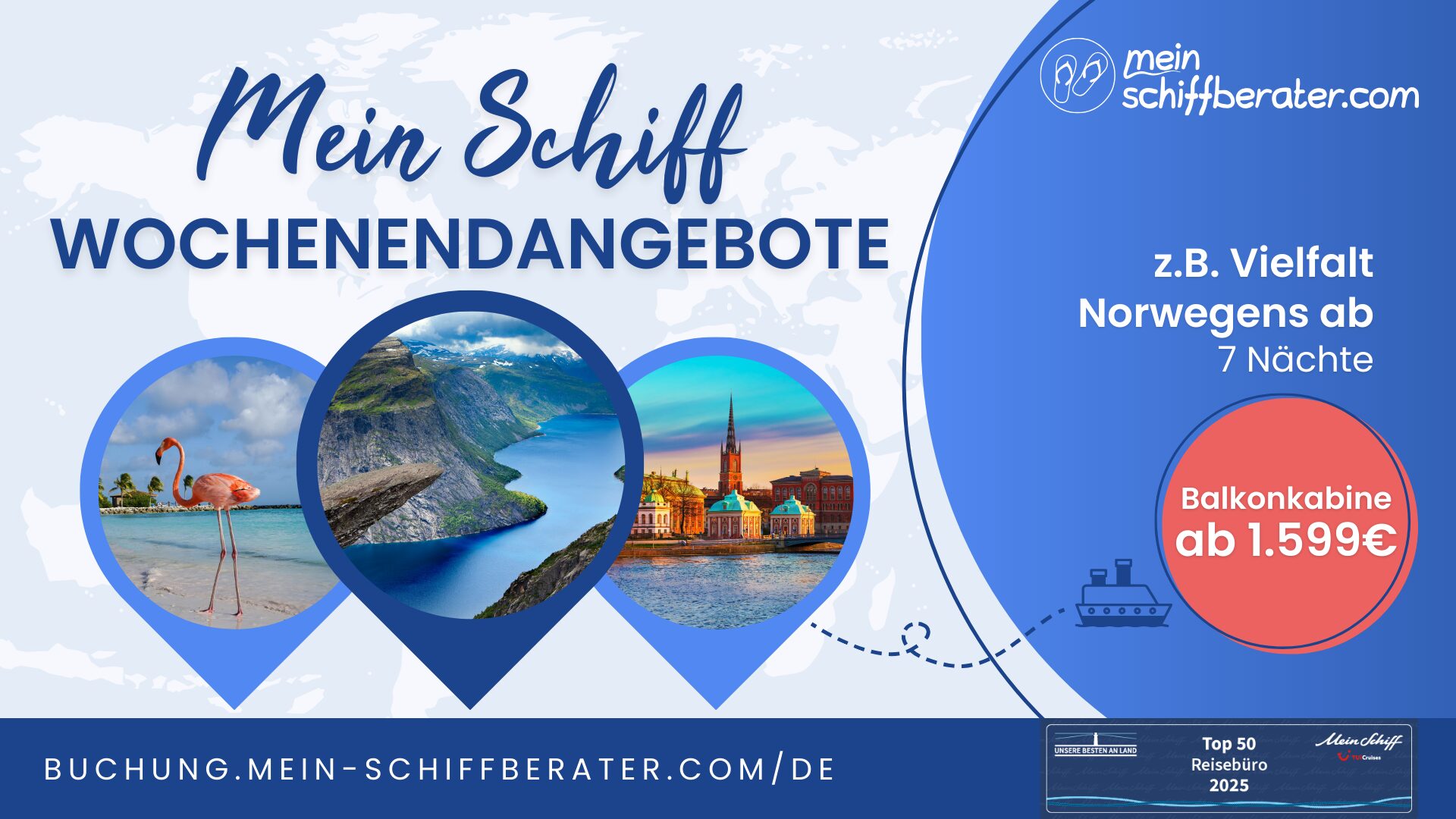 Mein Schiff Wochenendangebot: Deine Balkonkabine jetzt reduziert!