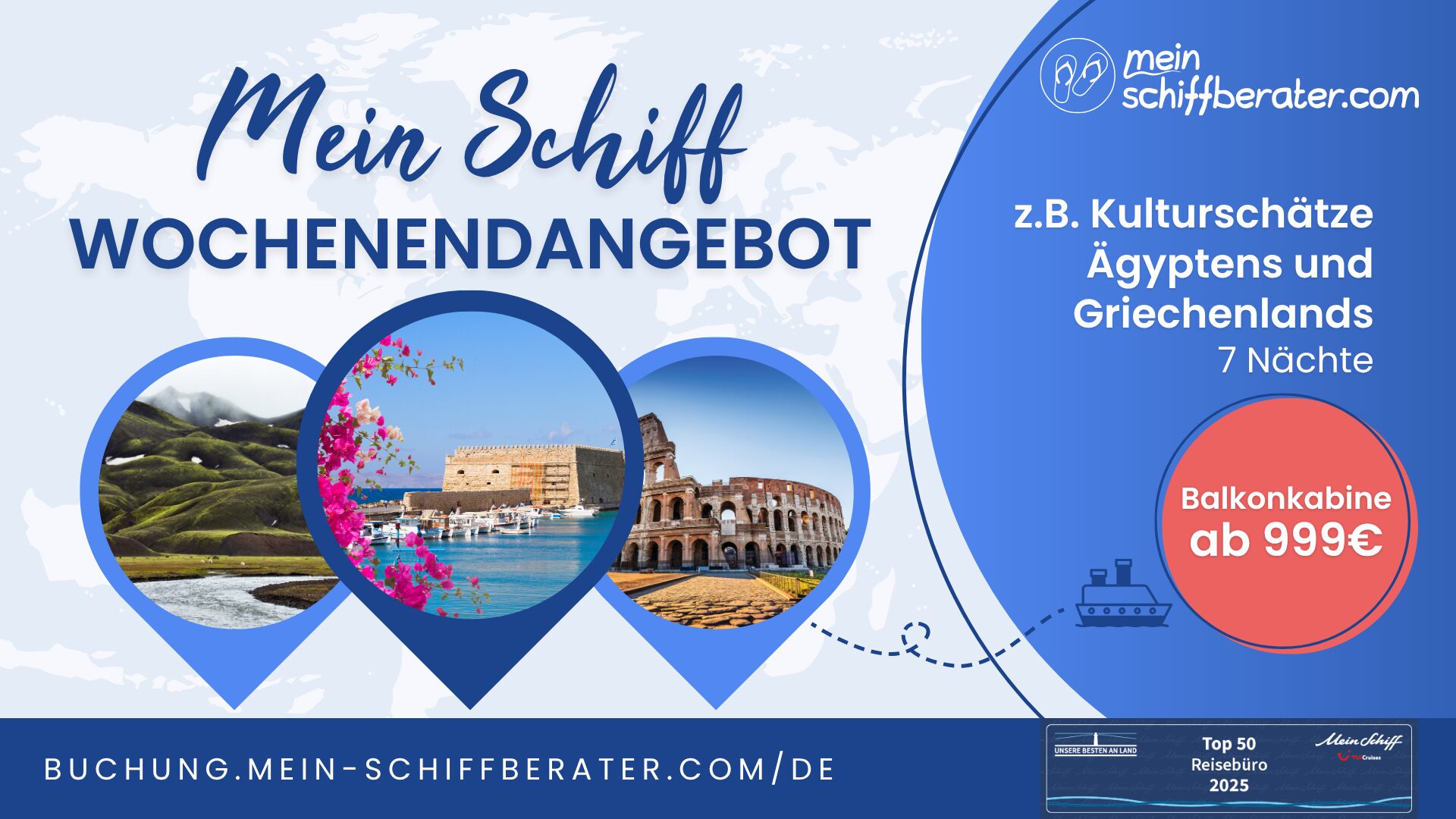 Mein Schiff® Wochenendangebot: Traumkreuzfahrt mit eigenem Balkon