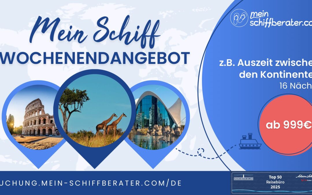 Mein Schiff® Wochenendangebot: Schnell sein, Seeluft sichern & sparen!
