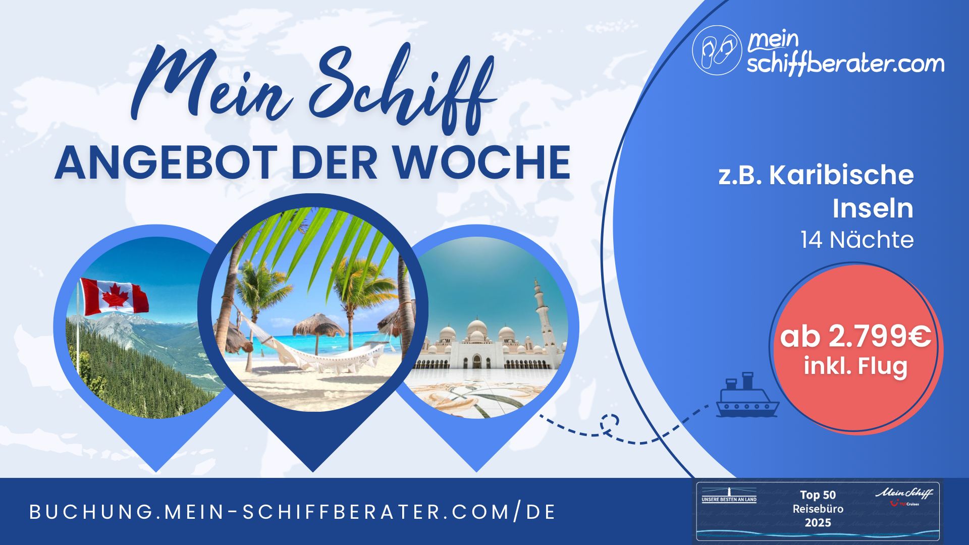 Mein Schiff® Angebot der Woche: 3 Traumrouten, 1 Dienstag, 0 Ausreden – Jetzt buchen und ablegen!
